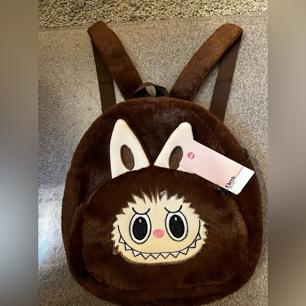 Labubu Plush Brown Backpack